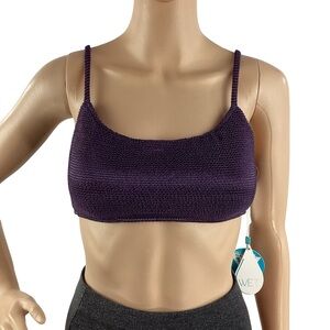 WET Swimwear Textured Scoop Bikini Top Eggplant Purple Size M
